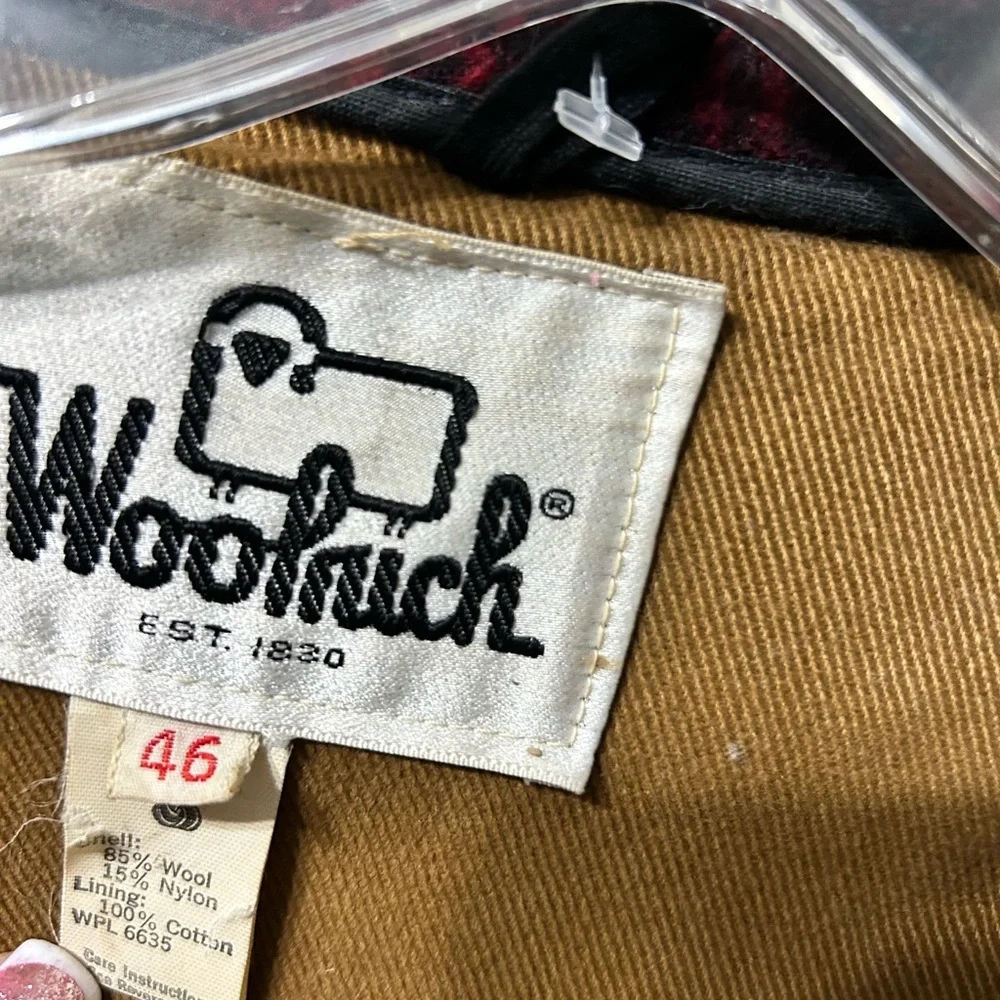 Vintage Woolrich Mackinaw Wool Jacket pants set Buffalo Plaid Hunting black red